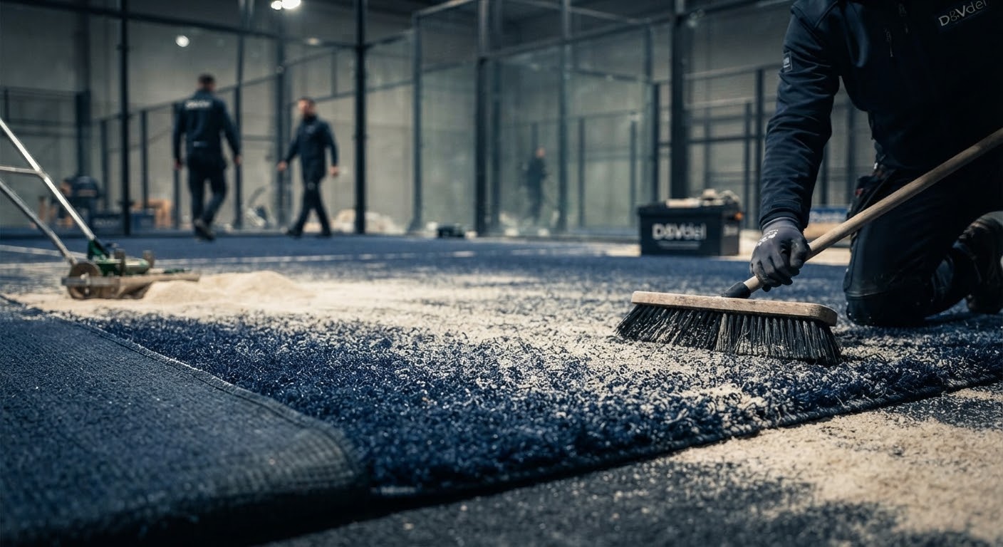 Verlegung des Padel-Belags